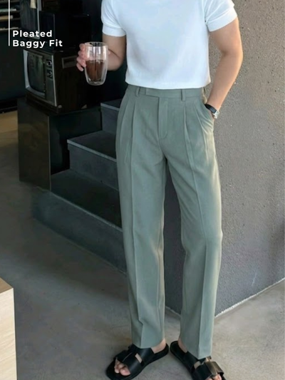 Pewter Grey: Baggy Fit Korean Trouser