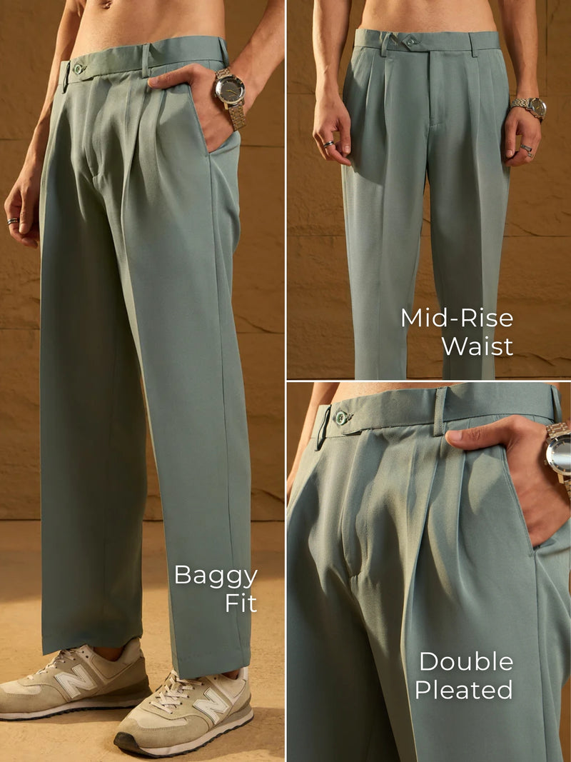 Pewter Grey: Baggy Fit Korean Trouser