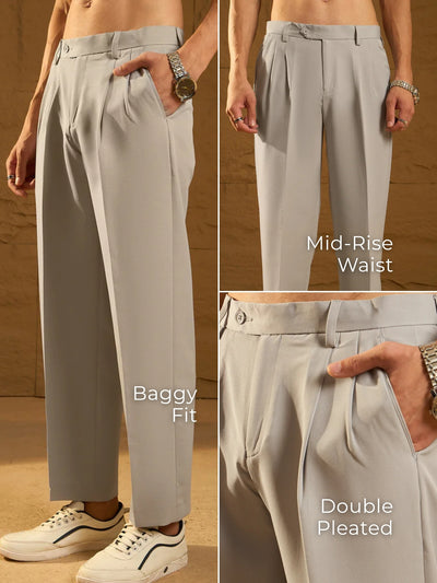 Korean Baggy Fit Double Pleated Trouser