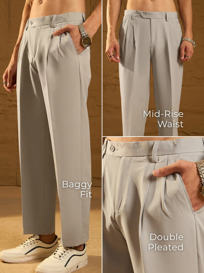 Korean Baggy Fit Double Pleated Trouser