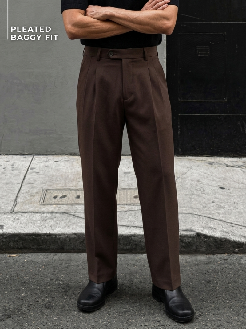 Korean Double pleated Baggy Fit Trouser