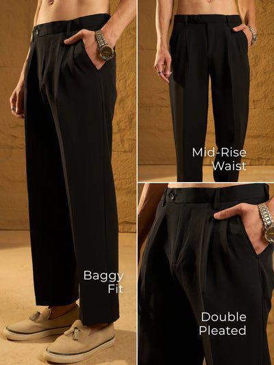 Black: Korean Baggy Fit Trouser