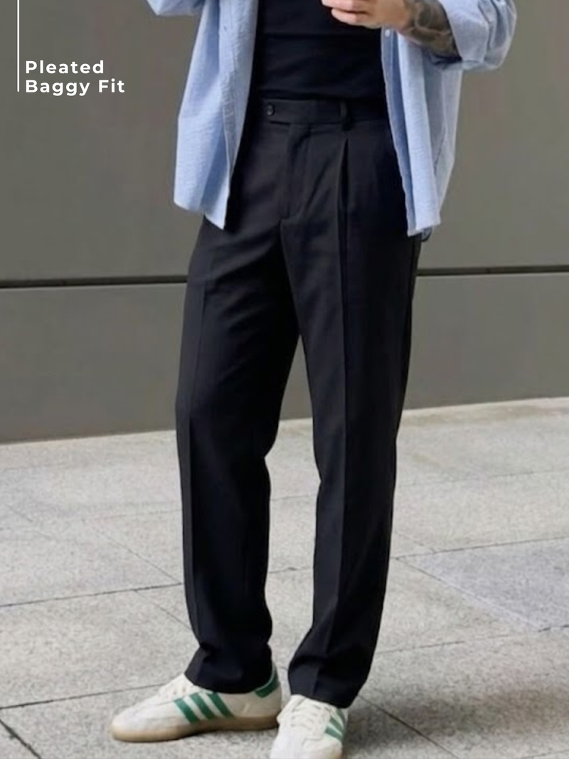 Korean Double Pleated Baggy Trouser