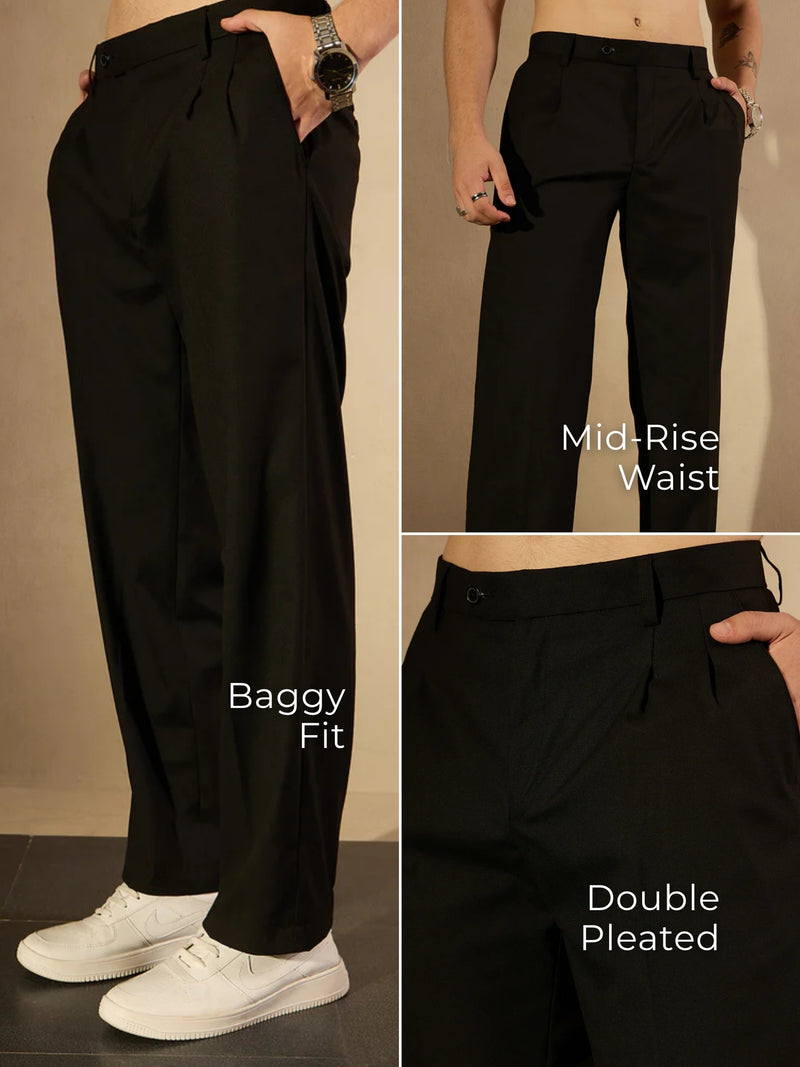 Korean Double Pleated Baggy Trouser