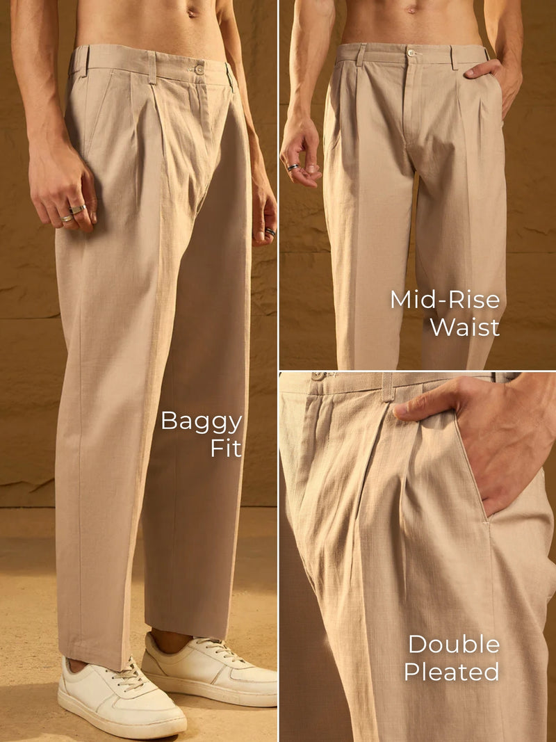 Textured Korean Baggy Fit Trouser
