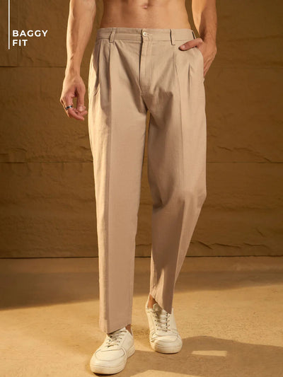 Textured Korean Baggy Fit Trouser