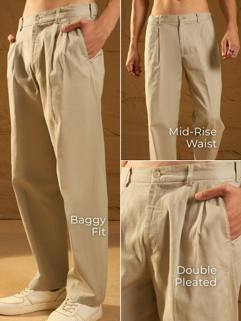 Textured Korean Baggy Fit Trouser