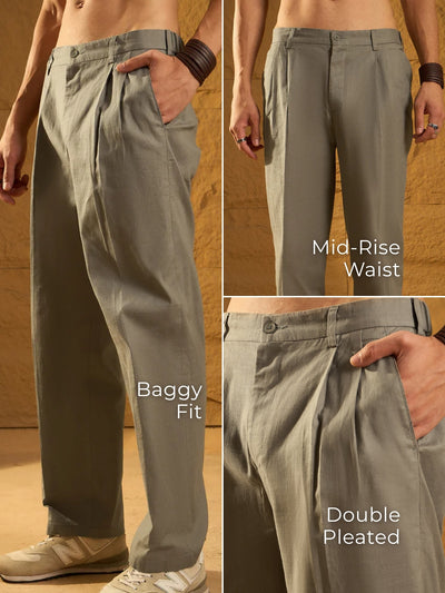 Textured Korean Baggy Fit Trouser