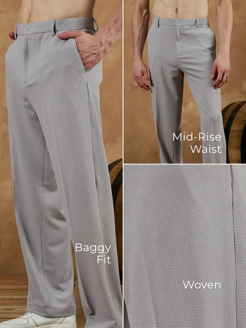 Korean loose fit Four way Lycra Trouser
