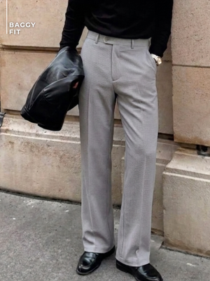 Korean loose fit Four way Lycra Trouser