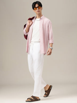 White Linen Casual Trouser