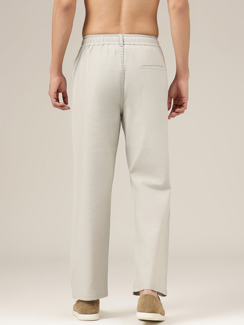 Light Grey Linen Casual Trouser