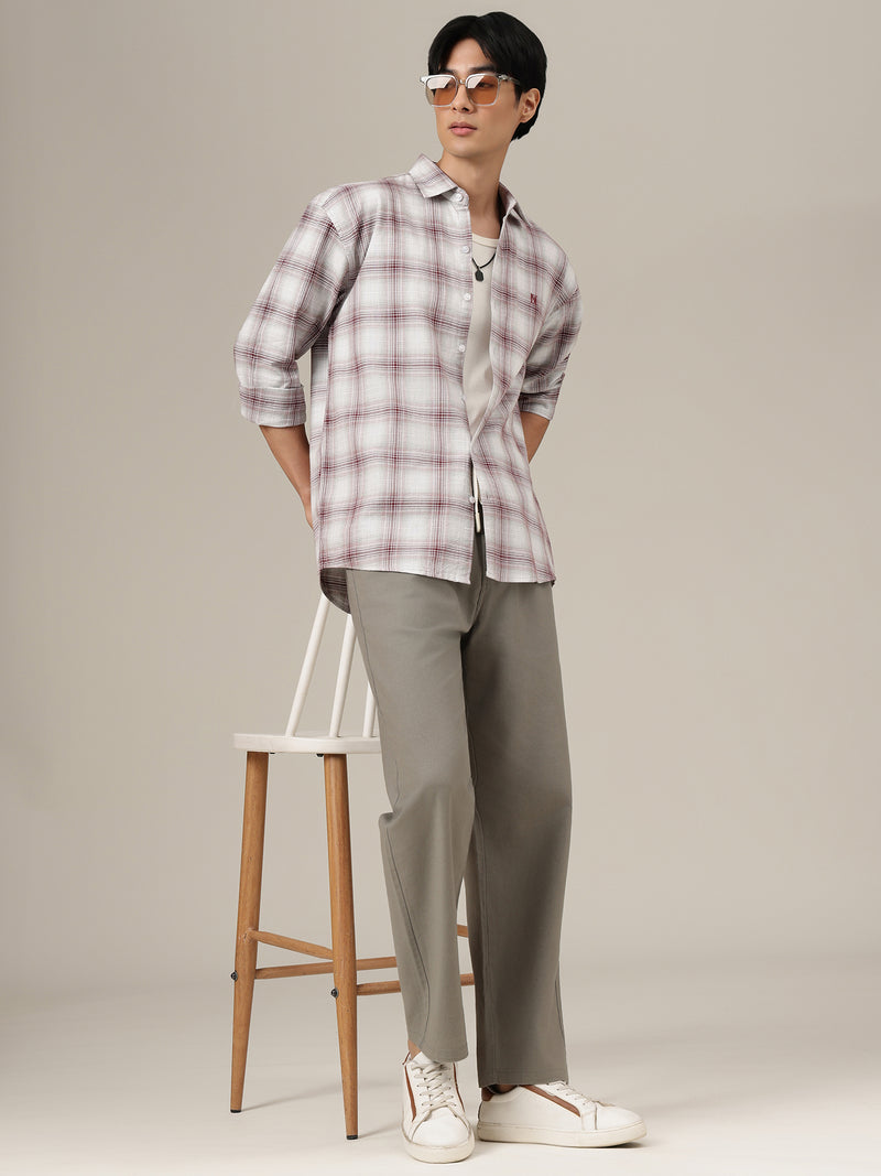 Grey Linen Casual Trouser