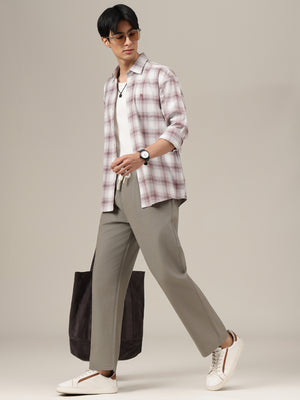 Grey Linen Casual Trouser