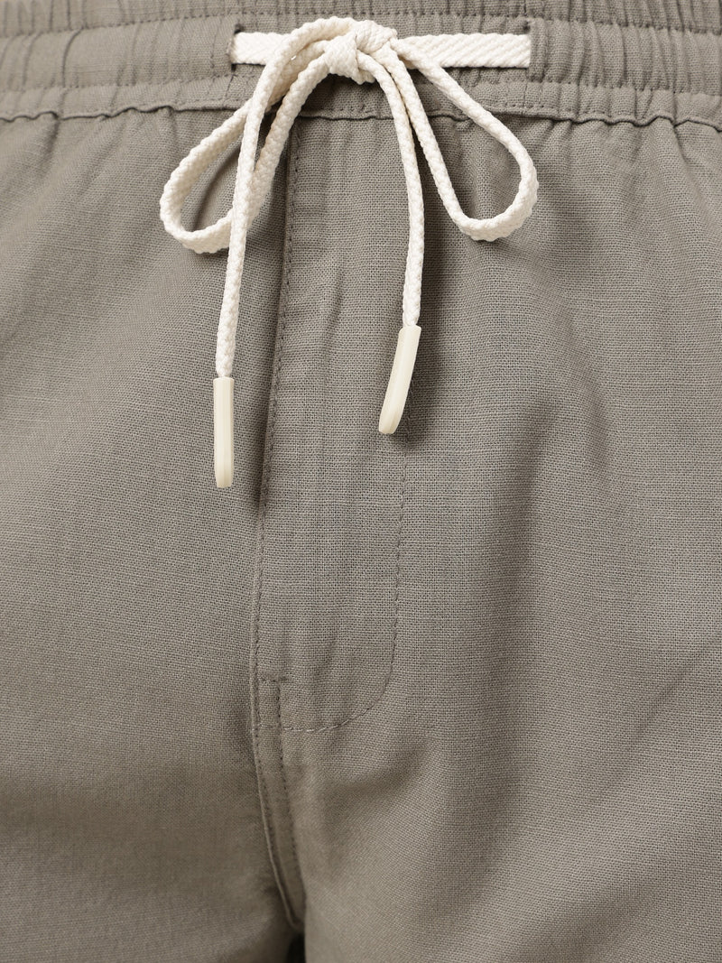 Grey Linen Casual Trouser