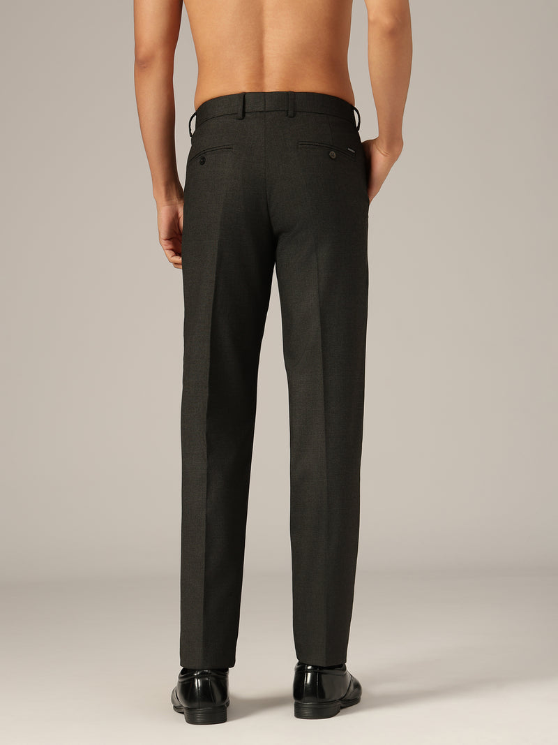 Charcoal Grey: Checkered Flexi Waist Baggy Fit Korean Trouser