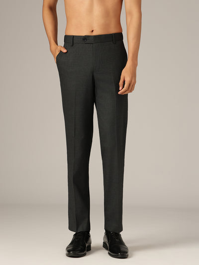 Blue checkered Korean trouser front view by Dennison