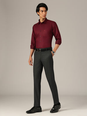 Blue checkered Korean trouser front view by Dennison