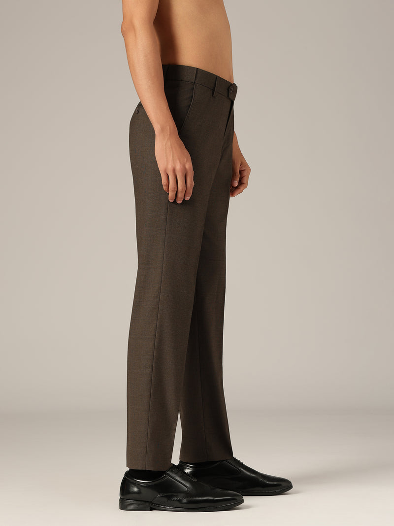 Brown: Checkered Flexi Waist Baggy Fit Korean Trouser