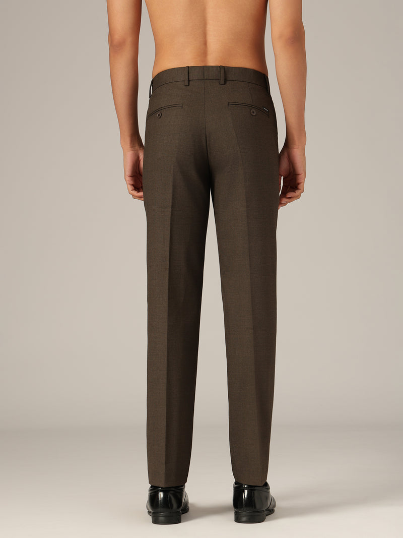 Brown: Checkered Flexi Waist Baggy Fit Korean Trouser