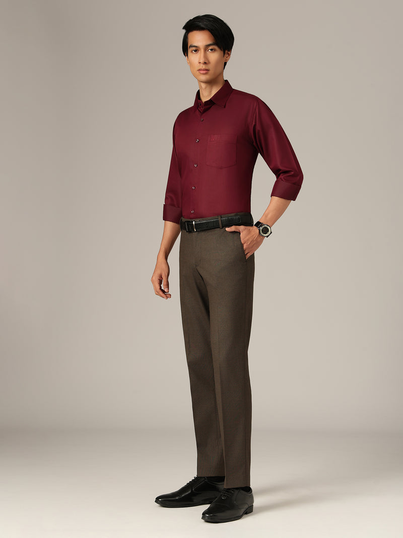 Brown: Checkered Flexi Waist Baggy Fit Korean Trouser