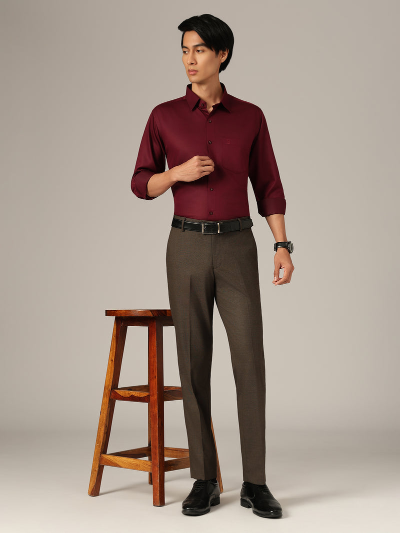 Brown: Checkered Flexi Waist Baggy Fit Korean Trouser