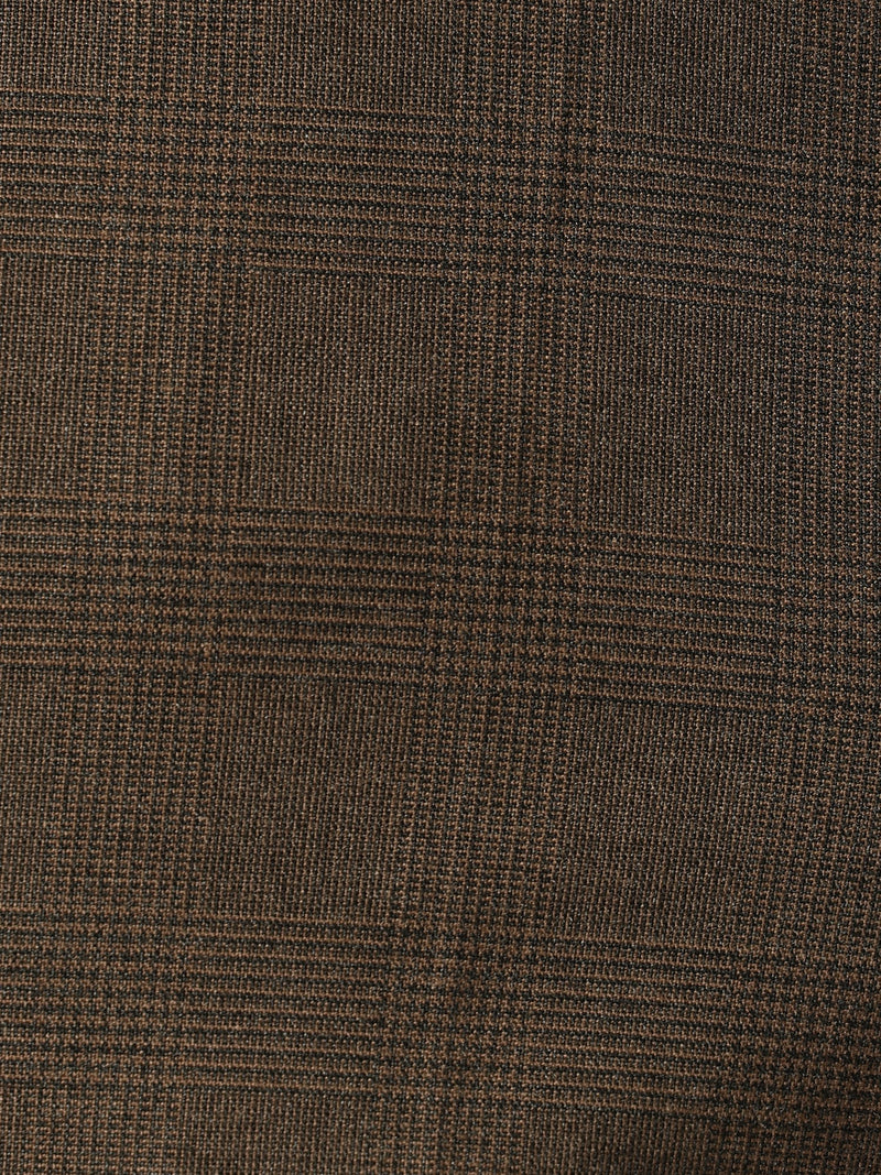 Brown: Checkered Flexi Waist Baggy Fit Korean Trouser