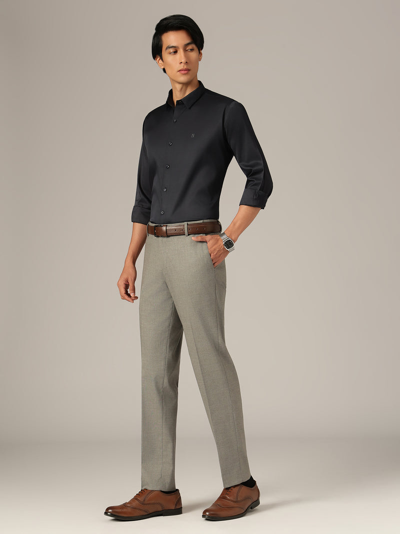 Light Grey: Checkered Flexi Waist Baggy Fit Korean Trouser