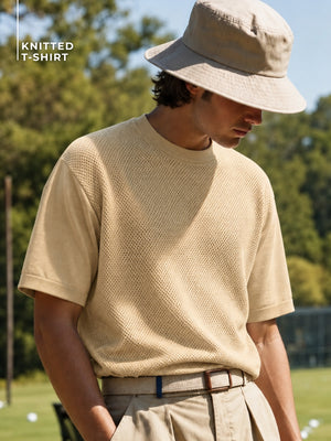 Round Neck Knitted T-Shirt