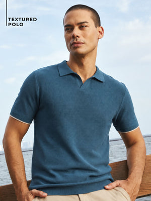 Textured Polo T-Shirt