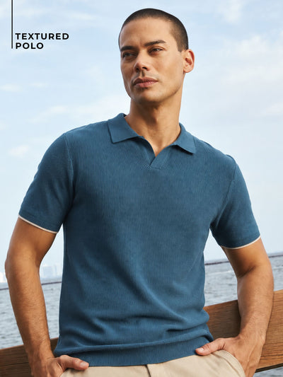 Textured Polo T-Shirt