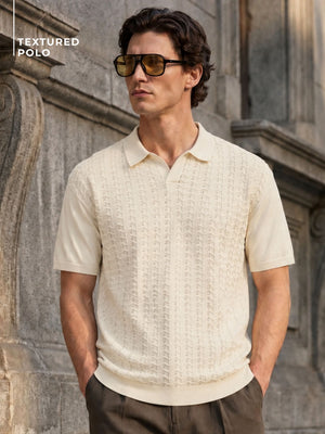 Textured Polo T-Shirt