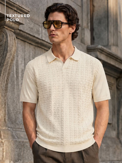 Textured Polo T-Shirt