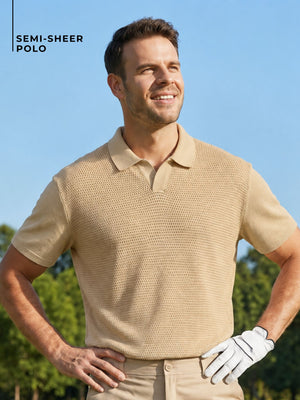 Relaxed Semi Sheer Polo T-Shirt
