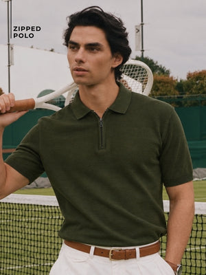 Zipped Polo T-Shirt