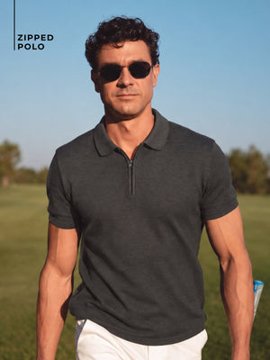 Zipped Polo T-Shirt