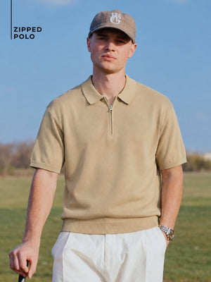 Zipped Polo T-Shirt