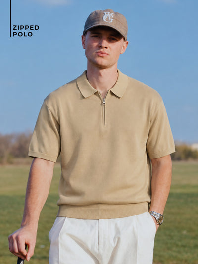 Zipped Polo T-Shirt