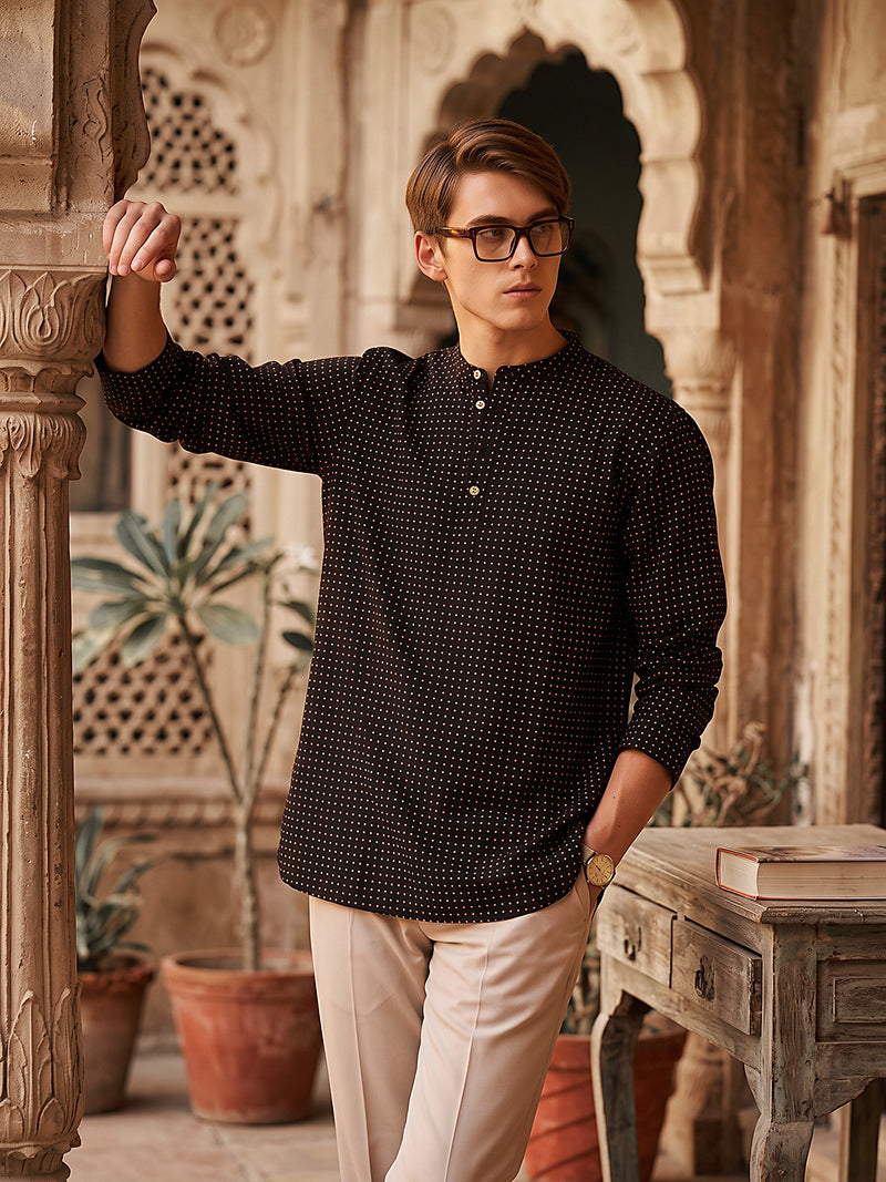 Polka Dots Short Cotton Kurta