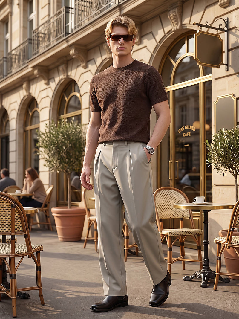 Wide Leg Pleated Korean Pant