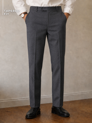 DENNISON Men Checked Smart Tapered Fit Easy Wash Trousers