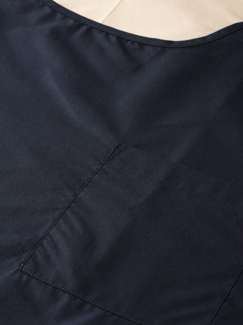 Navy Blue: Comfort Fit Short Kurta