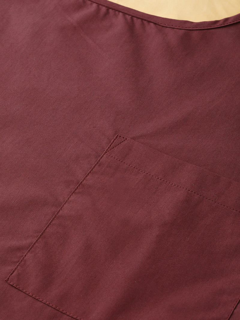 Maroon: Comfort Fit Short Kurta