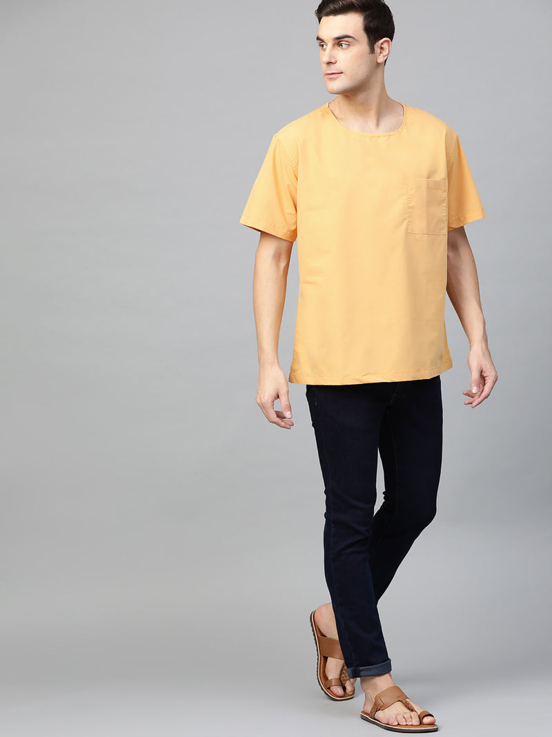 Mustard Yellow: Comfort Fit Short Kurta
