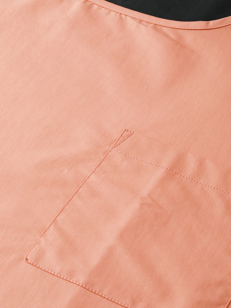 Peach-Coloured: Comfort Fit Short Kurta