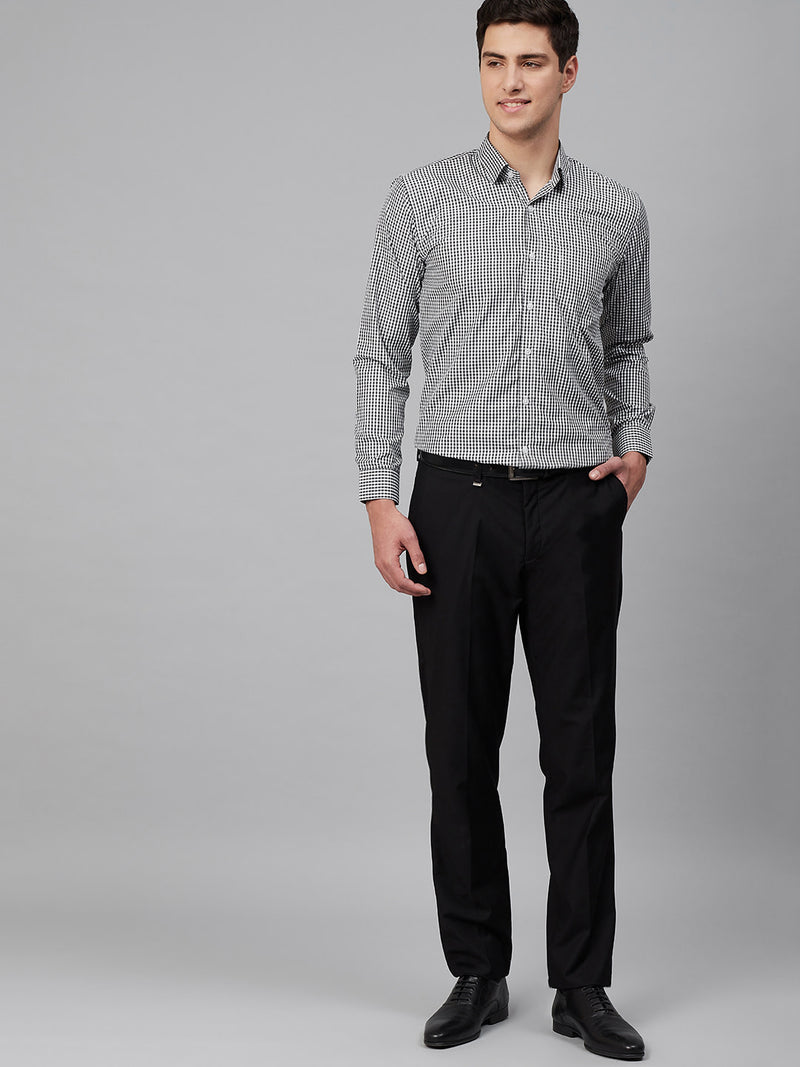 Black & White: Micro Checkered Formal Shirt