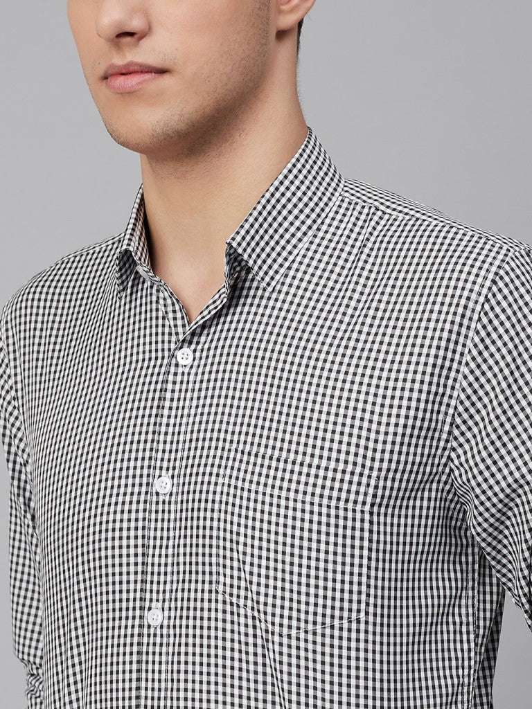 Black & White: Micro Checkered Formal Shirt