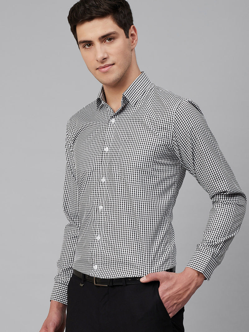 Black & White: Micro Checkered Formal Shirt