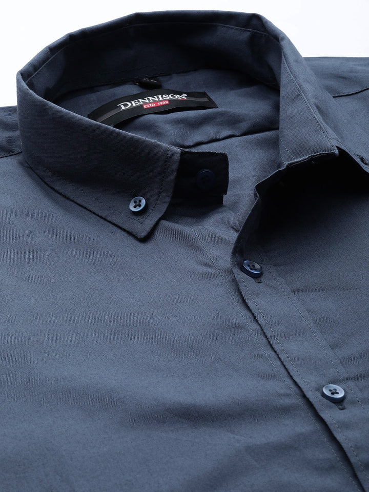 Men Charcoal Grey Water & Stain Repellent Shirt