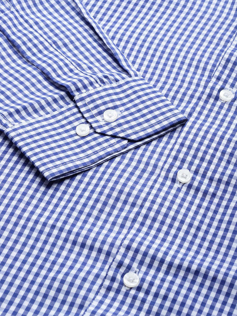White & Blue: Full Sleeves Micro Checked Shirt